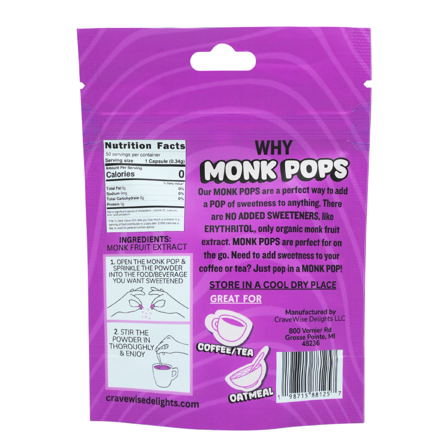 MONK POPS Monk Fruit Sweetener Capsules