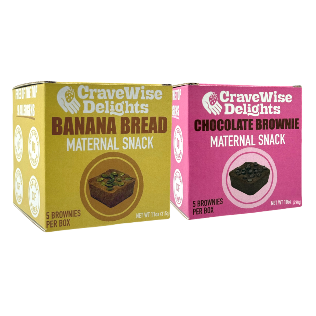 CraveWise Delights Chocolate Brownie & Banana Bread Maternal Snack Bundle