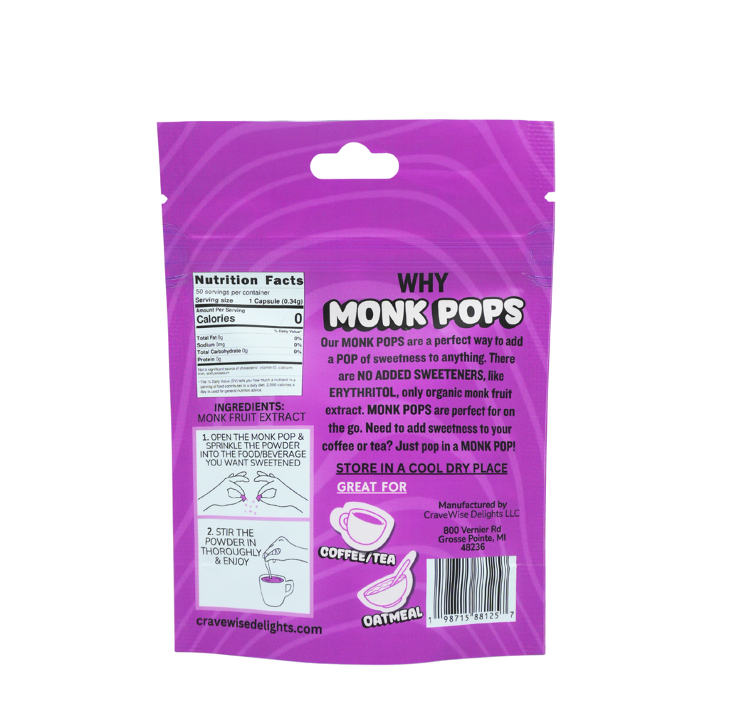 MONK POPS Monk Fruit Sweetener Capsules