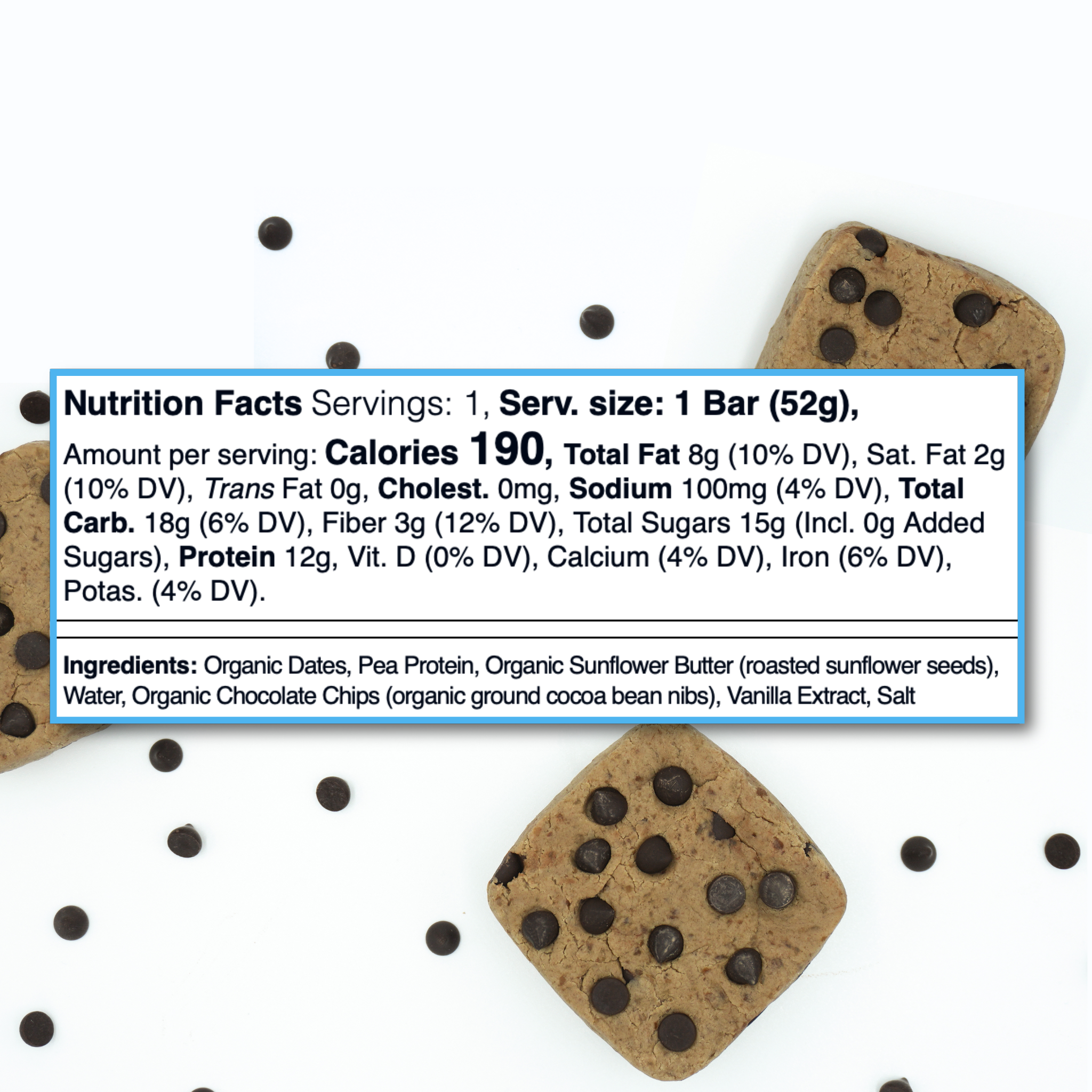 Cookie Dough Plant Based Protein Bar - 5 Pack